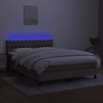 vidaXL Sommier à lattes de lit avec matelas LED Taupe 140x190 cm Tissu