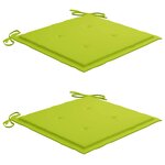 vidaXL Chaises de jardin lot de 2 avec coussins vert vif Teck massif