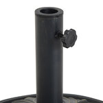 Pied de parasol rond base de lestage Ø 48 x 34H cm ciment HDPE motif fleurs de lys poids net 13 Kg noir doré