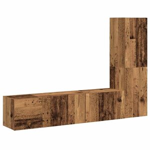 vidaXL Meubles TV muraux 3 Pièces vieux bois bois d'ingénierie