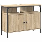 vidaXL Ensemble de mobilier de salle de bain avec étagère 3 Pièces Marron