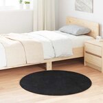 vidaXL Tapis shaggy à poils longs NAVARRA noir 100x100 cm polyester