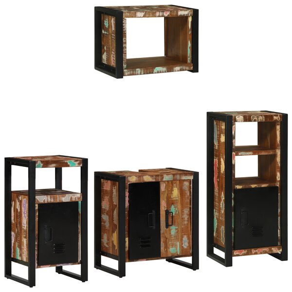 vidaXL Ensemble de mobilier de salle de bain avec étagère 4 Pièces