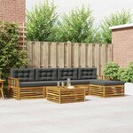 vidaXL Ensemble de canapés d'extérieur 6 Pièces Naturel et Anthracite