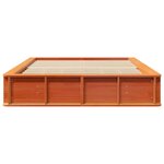 vidaXL Cadre de lit Marron cire 135 x 190 cm Pin massif et pin massif