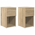 vidaXL Armoire de lit 2 Pièces Chêne Sonoma 29 x 31 5 x 49 cm