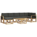 vidaXL Ensemble de canapés d'extérieur 8 Pièces Blanc et anthracite