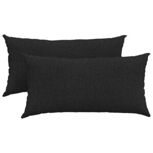 vidaXL Coussins de canapé 2 pc tissu Noir 80 x 40 cm