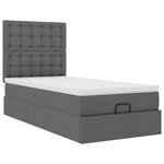 vidaXL Cadre de lit ottoman avec matelas gris foncé 100x200 cm tissu