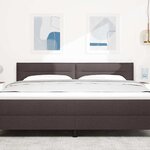 vidaXL Tête de lit LED avec tête de lit Marron foncé 180 cm Polyester