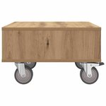 vidaXL Table d'appoint avec roues Chêne artisanal 50 5 x 50 x 30 cm