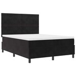 vidaXL Lit à ressort LED avec matelas Noir 140 x 200 cm tissu