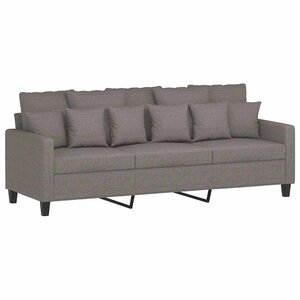 vidaXL Canapé à 3 places Taupe 180 cm Tissu