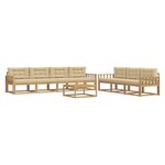 vidaXL Ensemble de canapés d'extérieur 7 Pièces Blanc et Beige