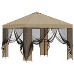 vidaXL Abri de jardin avec parois 3 x 3 m Beige Polyester et Acier