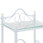 vidaXL Table de chevet Acier et verre trempé 45 x 30 5 x 60 cm Blanc