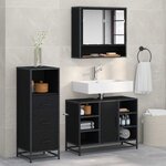 vidaXL Ensemble de mobilier de salle de bain 3 Pièces Chêne noir