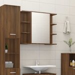 vidaXL Armoire à miroir de salle de bain Chêne brun 80x20 5x64 cm Bois