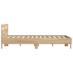 vidaXL Cadre de lit avec tête de lit et LED chêne sonoma 140x200 cm