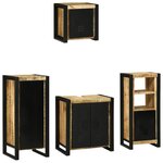 vidaXL Ensemble de mobilier de salle de bain avec étagère avec stockage avec porte 4 Pièces