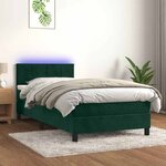vidaXL Sommier à lattes de lit avec matelas LED Vert foncé 100x200 cm