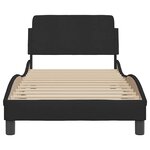 vidaXL Cadre de lit avec tête de lit Dover noir 90x190 cm tissu