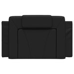 vidaXL Coussin de tête de lit noir 80 cm similicuir
