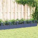 vidaXL Jardinière avec piquets bleu gris 363 5x43 5x43 5 cm PP