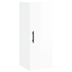 vidaXL Buffet haut Blanc brillant 34 5x34x180 cm Bois d'ingénierie