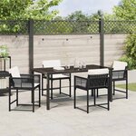 vidaXL Ensemble de salle à manger pour jardin 5 Pièces Noir polyrotin