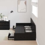 Cadre de lit avec rangement Chêne noir 80 x 200 cm Bois d'ingénierie
