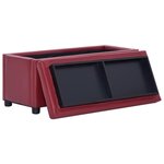 Banquette pouf tabouret meuble pouf de rangement 87 cm rouge bordeaux synthétique 3002087