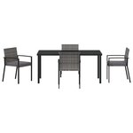 vidaXL Ensemble de salle à manger pour jardin 5 Pièces Gris Poly rotin