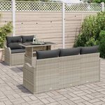 vidaXL Ensemble de canapé de jardin 6 Pièces Gris clair Poly Rattan