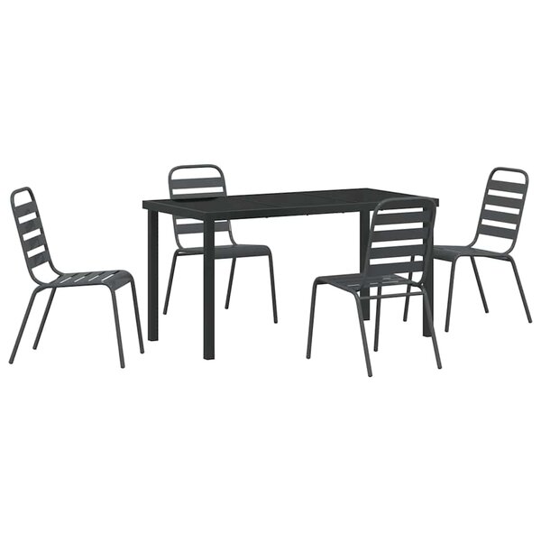 vidaXL Ensemble de salle à manger pour jardin 5 Pièces Anthracite