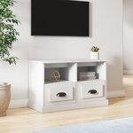 vidaXL Meuble TV blanc 80x35x50 cm bois d'ingénierie