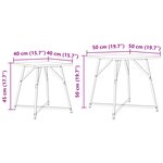 vidaXL Set de 2 tables d'appoint en chêne massif et métal