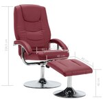 vidaXL Fauteuil inclinable avec repose-pied Rouge bordeaux Similicuir