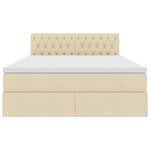 vidaXL Lit avec rangement et matelas avec matelas Crème 140 x 190 cm