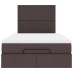 vidaXL Cadre de lit ottoman avec matelas marron foncé 120x200 cm tissu