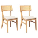 vidaXL Chaises à manger coussins 2 Pièces bois massif caoutchouc