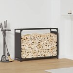 vidaXL Portant de bois chauffage noir 90x28x65 cm