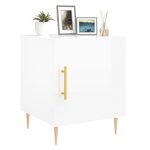 vidaXL Tables de chevet 2 Pièces blanc brillant 40x40x50 cm