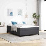 vidaXL Lit à ressorts Gris foncé 140 x 200 cm Tissu en velours côtelé