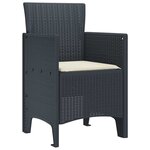 vidaXL Chaise de jardin 2 Pièces Anthracite 53 x 49 x 85 cm PP