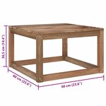 vidaXL Table palette de jardin Marron 60x60x36 5 cm Pin imprégné