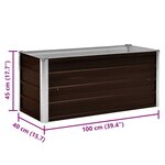 vidaXL Lit surélevé de jardin Marron 100x40x45 cm Acier galvanisé