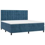 vidaXL Sommier à lattes de lit et matelas Bleu foncé 200x200cm Velours