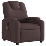 vidaXL Fauteuil de massage inclinable Marron foncé Tissu