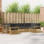 vidaXL Ensemble de canapés d'extérieur 6 Pièces Blanc et anthracite